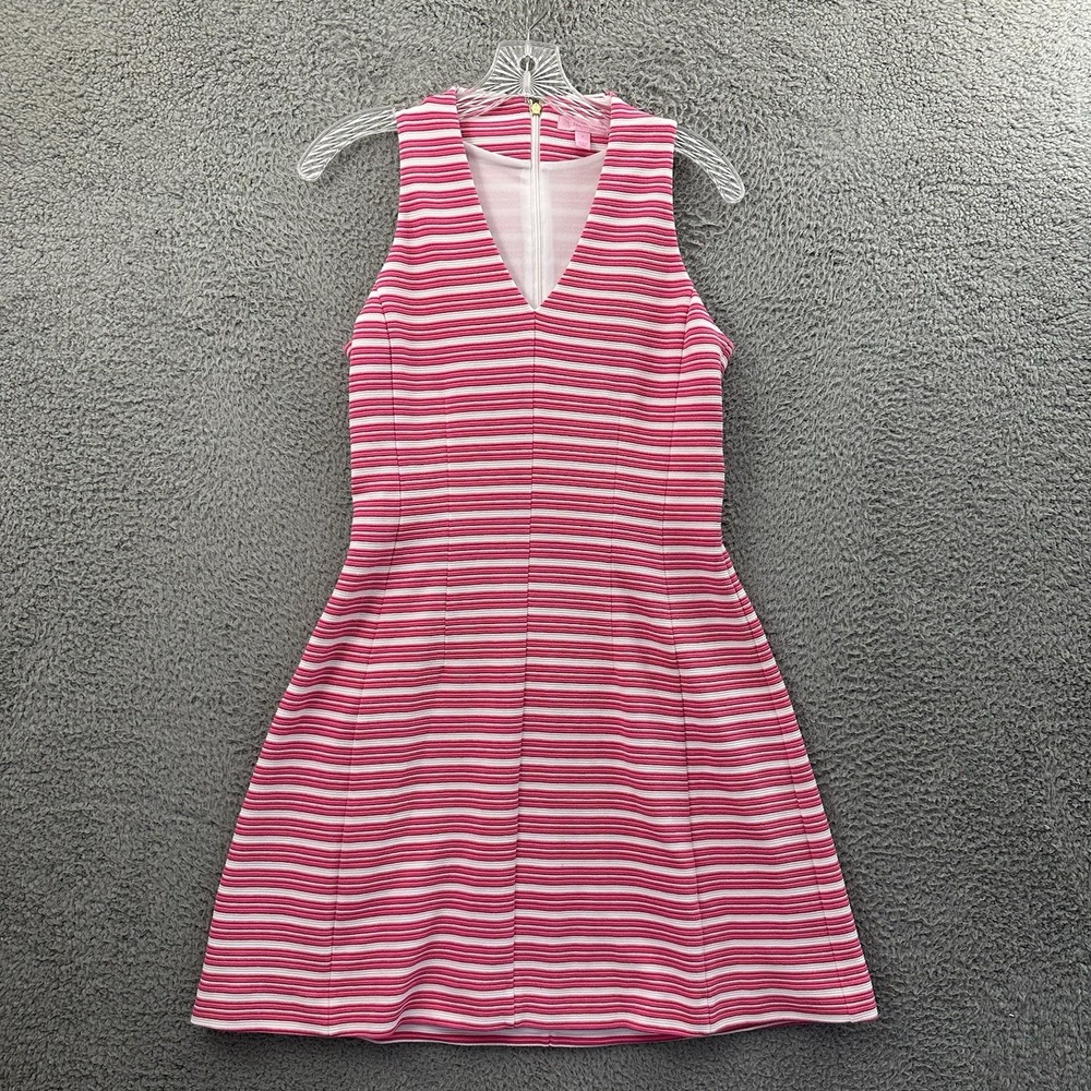 Lilly‎ Pulitzer Briana Dress Pink White Striped Preppy Coastal Beach Women Small